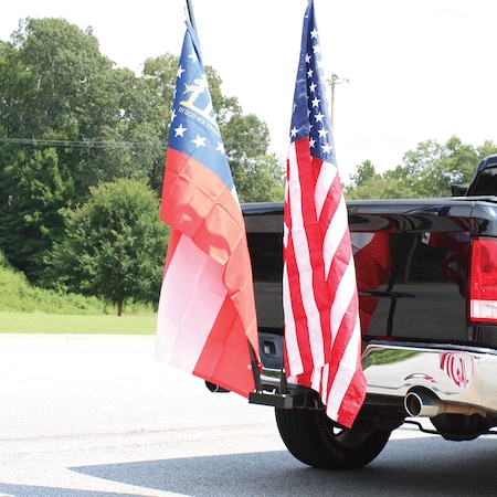 Global Flags Unlimited Truck Double Black Hitch Pole Kit - with flag 210634